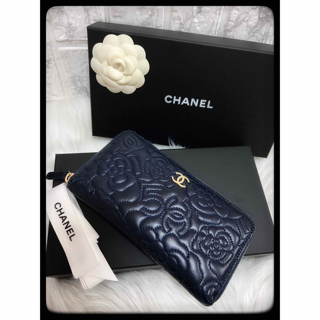 CHANEL(シャネル)の【極美品】レアカラー✨カメリア No5 アイコンステッチ　長財布 レディースのファッション小物(財布)の商品写真