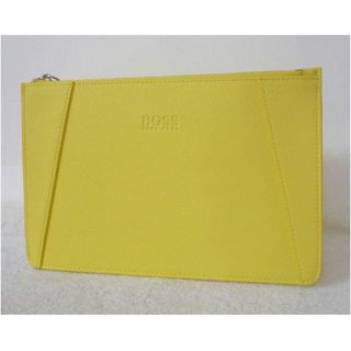 ヒューゴボス(HUGO BOSS)の美品　ヒューゴボス　HUGO BOSS　イエロー　黄色　ポーチ　マルチケース(その他)