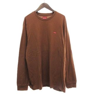 シュプリーム(Supreme)のシュプリーム スモール ボックスロゴ Tシャツ カットソー 長袖 茶 L(Tシャツ/カットソー(七分/長袖))