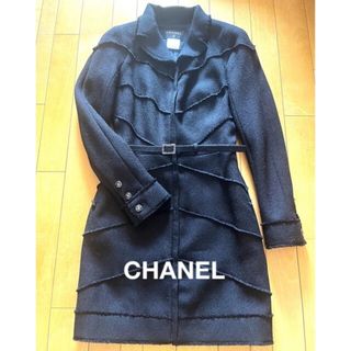 シャネル(CHANEL)の美品　シャネル　ツィードワンピース　フリンジ　40→38にお直し(ひざ丈ワンピース)