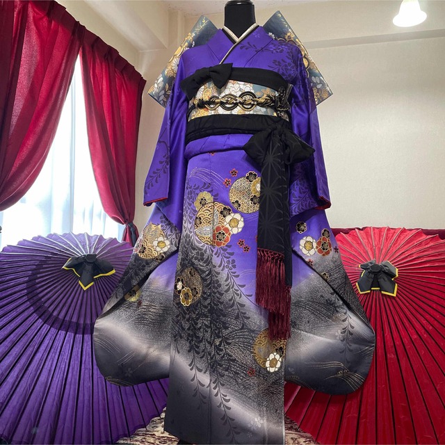 注目ショップ 豪華絢爛振袖フルセット枝垂れ桜・蝶丸文・逸品・志古貴