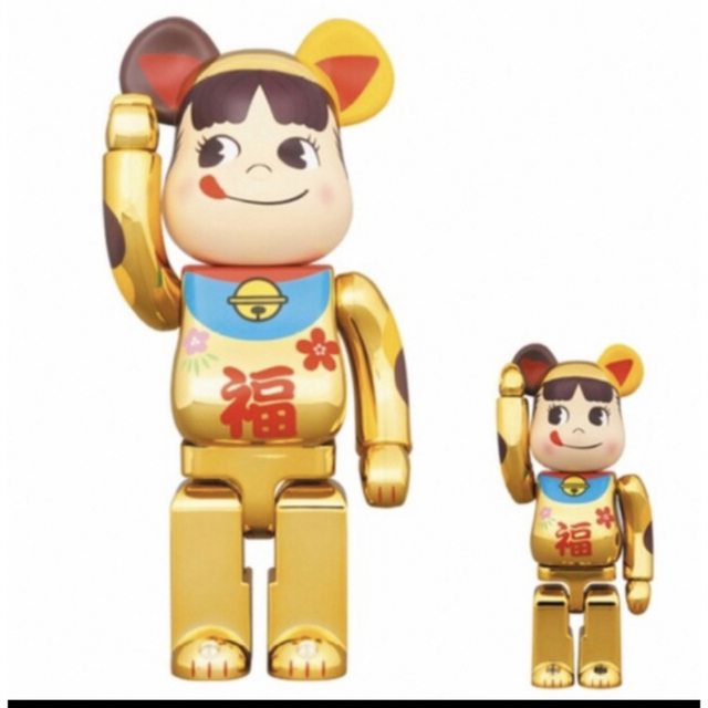 BE@RBRICK(ベアブリック)のBE@RBRICK 招き猫 ペコちゃん 福 金メッキ 100% & 400%   エンタメ/ホビーのフィギュア(その他)の商品写真