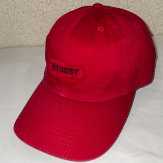 ステューシー(STUSSY)の【STUSSY】90s old stussy 刺繍CAP 帽子 新品 赤(キャップ)