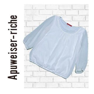 アプワイザーリッシェ(Apuweiser-riche)の【超美品】Apuweiser-riche 白　長袖　シャツ　シースルー袖✓116(ポロシャツ)