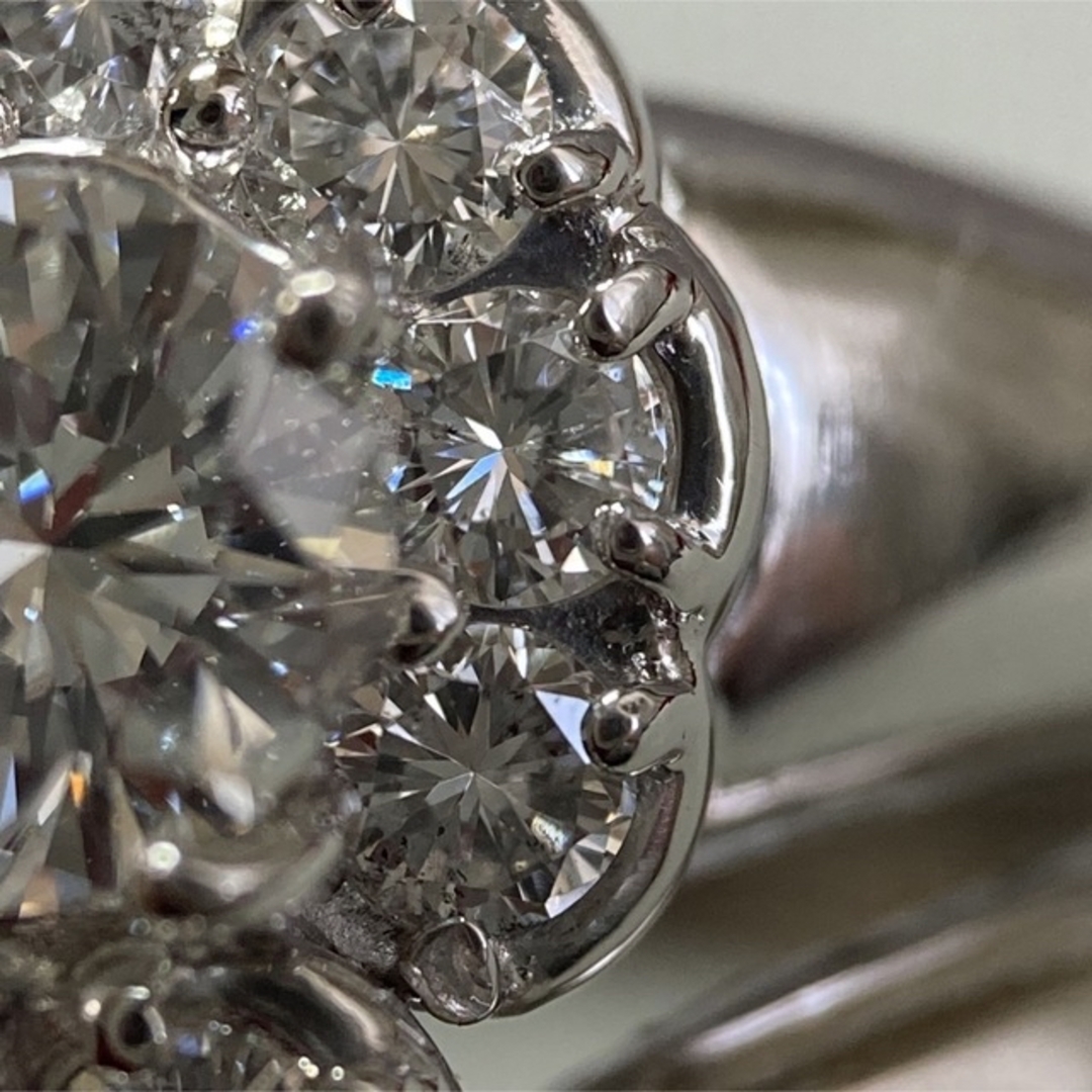Pt900 計1.8ct ボリュームのある綺麗なダイヤモンド リング 指輪 超 