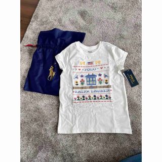 ポロラルフローレン(POLO RALPH LAUREN)のラルフローレン　ポロ　刺繍　花　キッズ　130 新品　未使用　未開封　女の子(Tシャツ/カットソー)