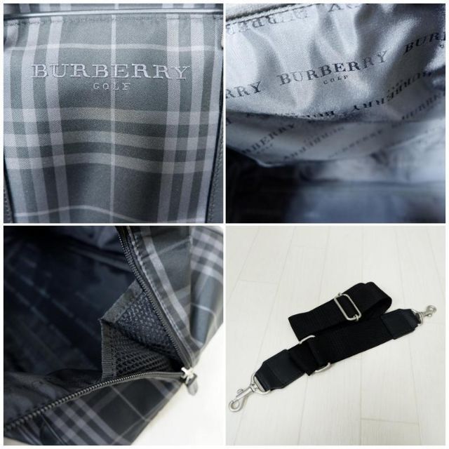 BURBERRY(バーバリー)の美品✨ バーバリーゴルフ ボストンバッグ チェック柄 2Way ブラック 大容量 メンズのバッグ(ボストンバッグ)の商品写真