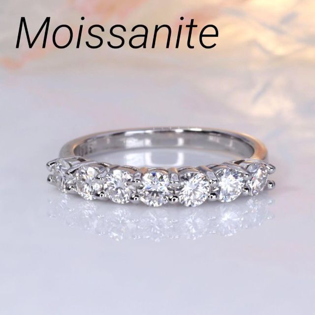 モアサナイト　指輪　リング　ハーフ　エタニティ　3mm 7石 計0.7ct レディースのアクセサリー(リング(指輪))の商品写真