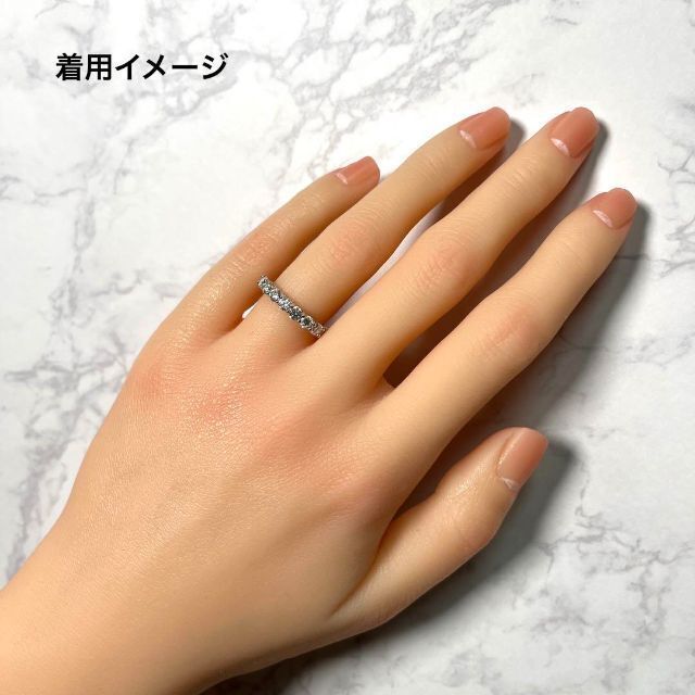 モアサナイト　指輪　リング　ハーフ　エタニティ　3mm 7石 計0.7ct レディースのアクセサリー(リング(指輪))の商品写真