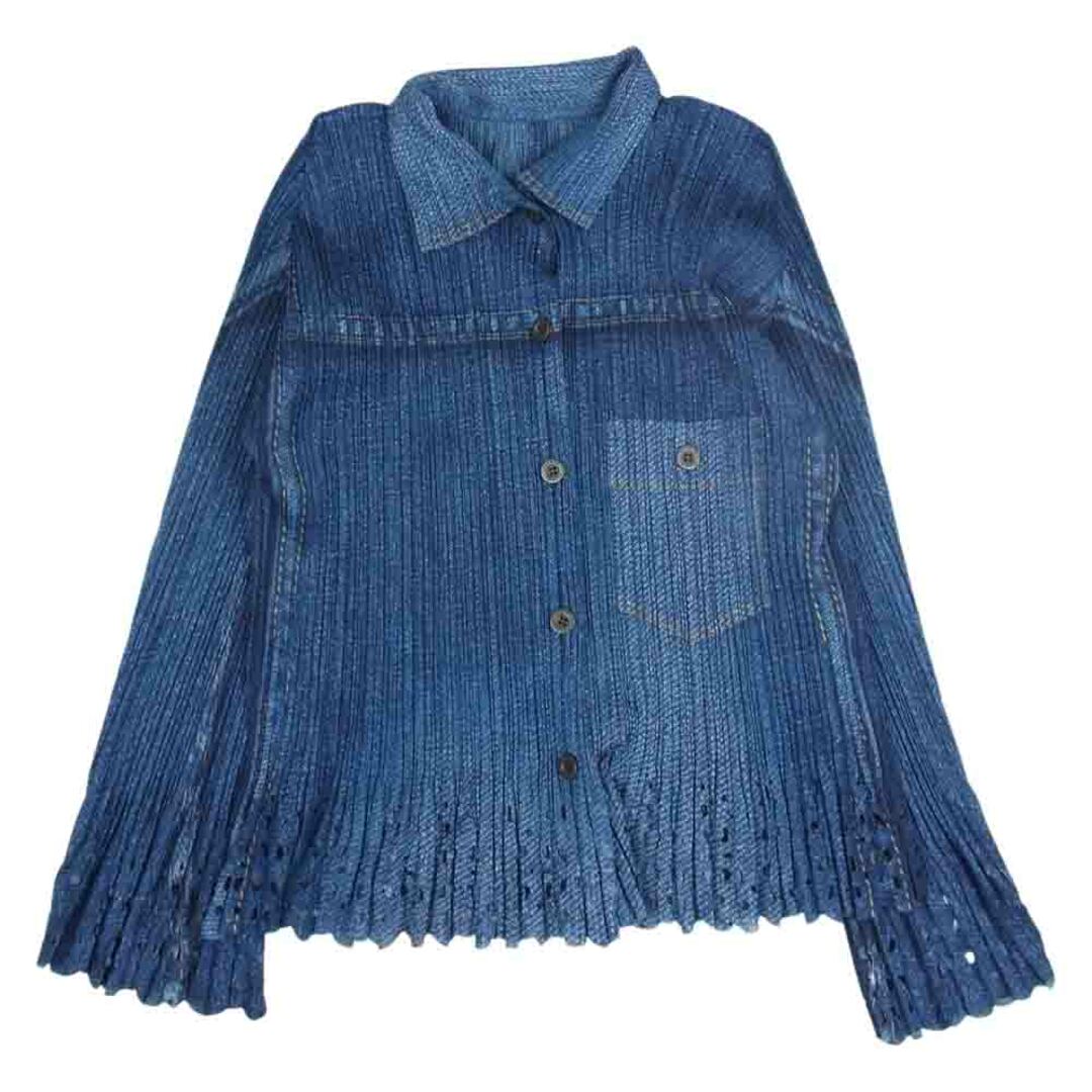 海外並行輸入正規品 美品 プリーツプリーズ ISSEY MIYAKE 転写 デニム