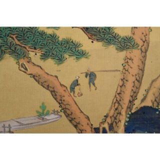 真作】玉山/青緑浜家漁師図/掛軸☆宝船☆AB-344 www.krzysztofbialy.com