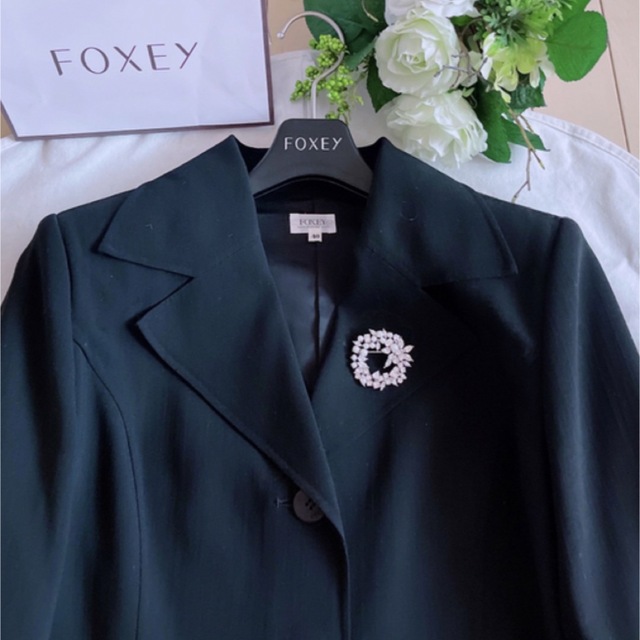 FOXEYブディックウールスーツ入学、卒業式　40 Reneフォクシー極美品