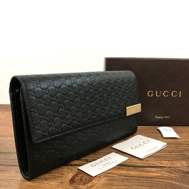 未使用品 GUCCI 長財布 291099 マイクログッチシマ 77-