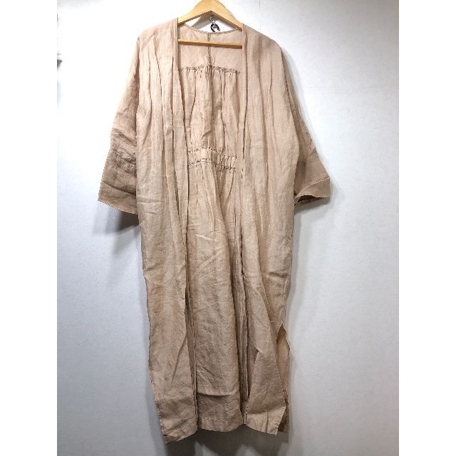 520351● QTUME リネン バックギャザー コート 38