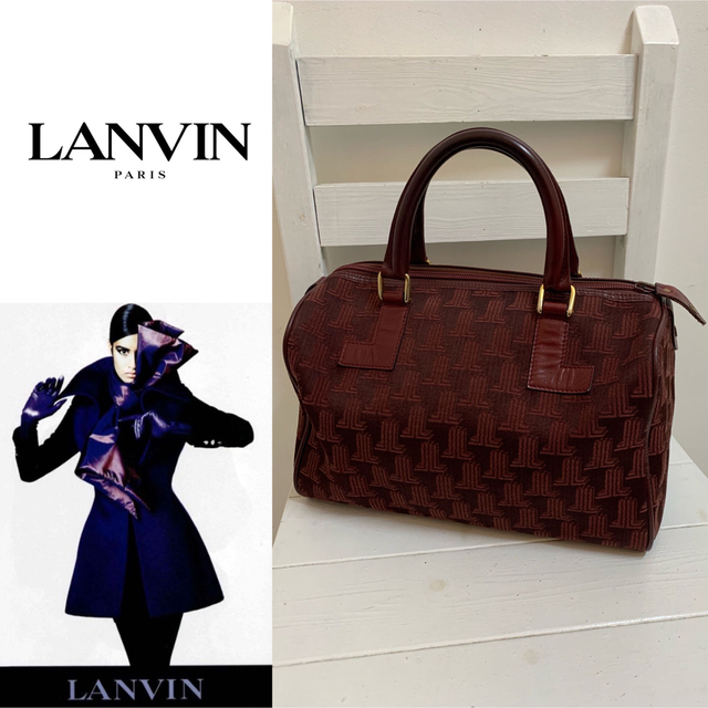 no13297 OLD LANVIN ランバン フランス製 ミニボストン バッグ