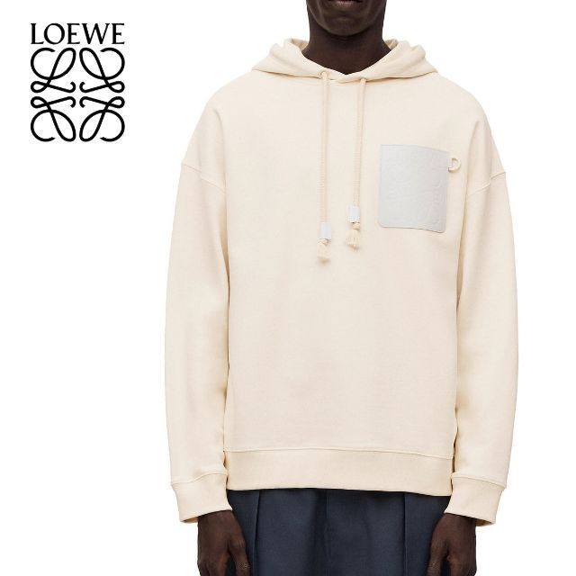 7 LOEWE ホワイトアッシュ ロゴ スウェット パーカー size M