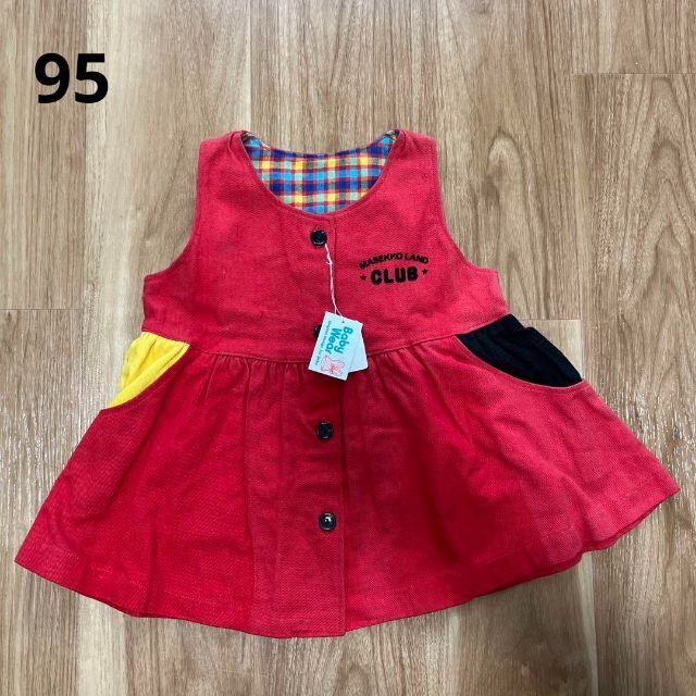 ワンピース　赤　95 キッズ/ベビー/マタニティのキッズ服女の子用(90cm~)(ワンピース)の商品写真