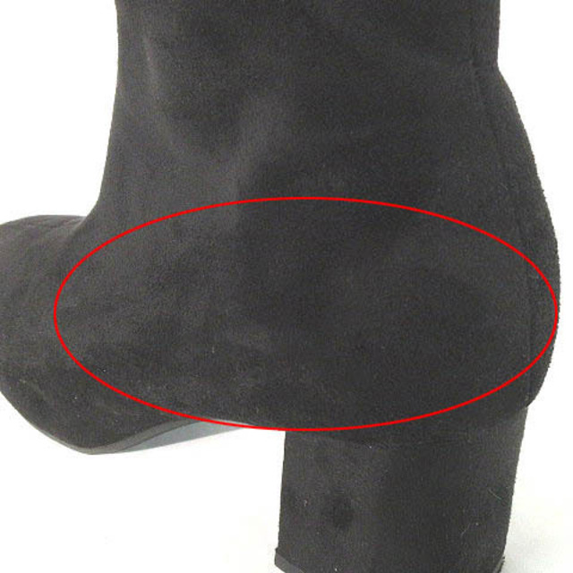RANDA(ランダ)のランダ ストレッチ ヒール ショートブーツ スエード 黒 S 約22.5cm レディースの靴/シューズ(ブーツ)の商品写真