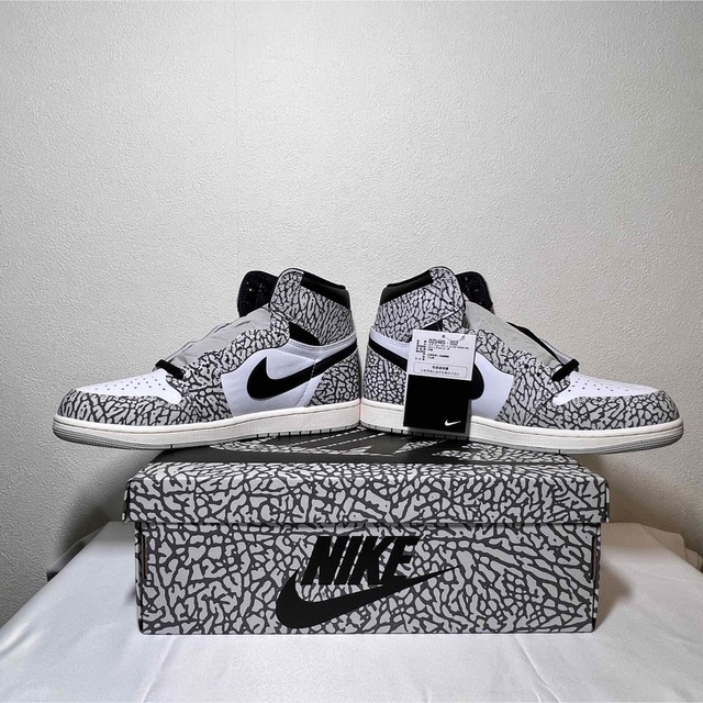 スニーカーNIKE AIR JORDAN 1 HIGH OG WHITE CEMENT