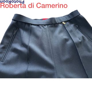 ロベルタディカメリーノ(ROBERTA DI CAMERINO)のロベルタ　ボトム　ストレッチ　伸縮　ロベルタRマーク　パンツ　ネイビー　紺(カジュアルパンツ)