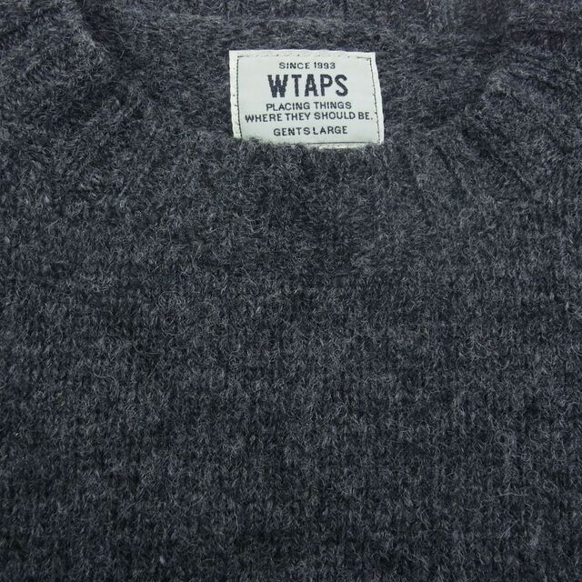 WTAPS ダブルタップス 142MADT-KNM01 DECK CREW-C SWEATER ウール ニット セーター グレー系 L