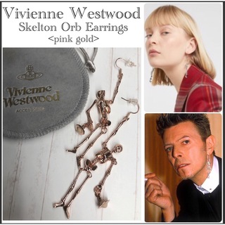 ヴィヴィアンウエストウッド(Vivienne Westwood)のヴィヴィアンウエストウッド/美品！/ピンクゴールド/スカルピアス/骸骨(ピアス)