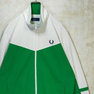 フレッドペリー(FRED PERRY)の【希少】フレッドペリー 2XL トラックジャケット グリーン 緑 白 紺 ロゴ(ジャージ)