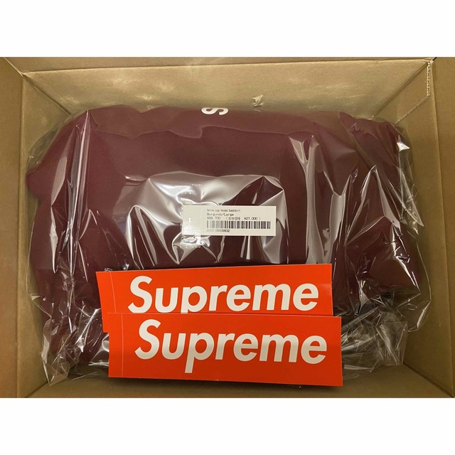 Supreme Motion Logo Hooded Burgandy Lトップス