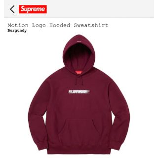 シュプリーム(Supreme)のSupreme Motion Logo Hooded Burgandy L(パーカー)