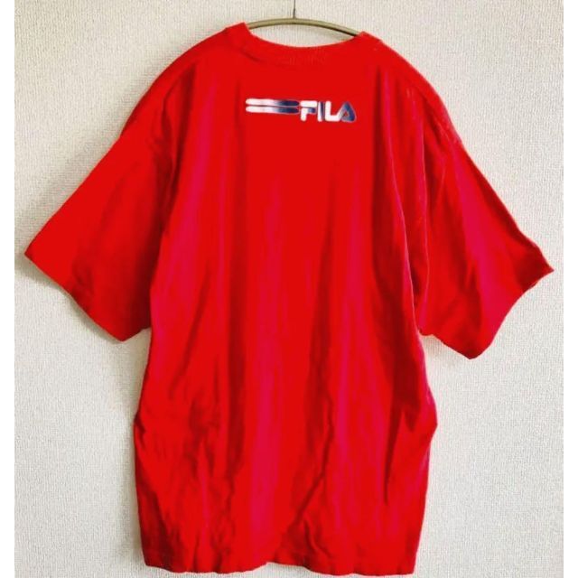 FILA(フィラ)の《FILA》フィラ 半袖Tシャツ 赤 L 古着 メンズ メンズのトップス(Tシャツ/カットソー(半袖/袖なし))の商品写真
