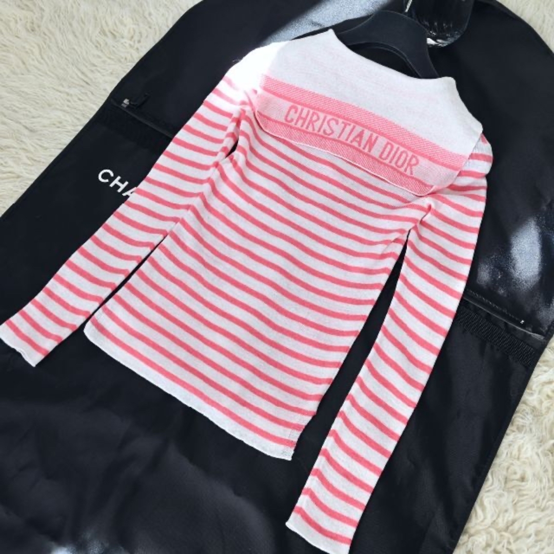 ☆Christian Dior☆2022☆未使用☆ロゴ☆ボーダー☆サマーニット 早い