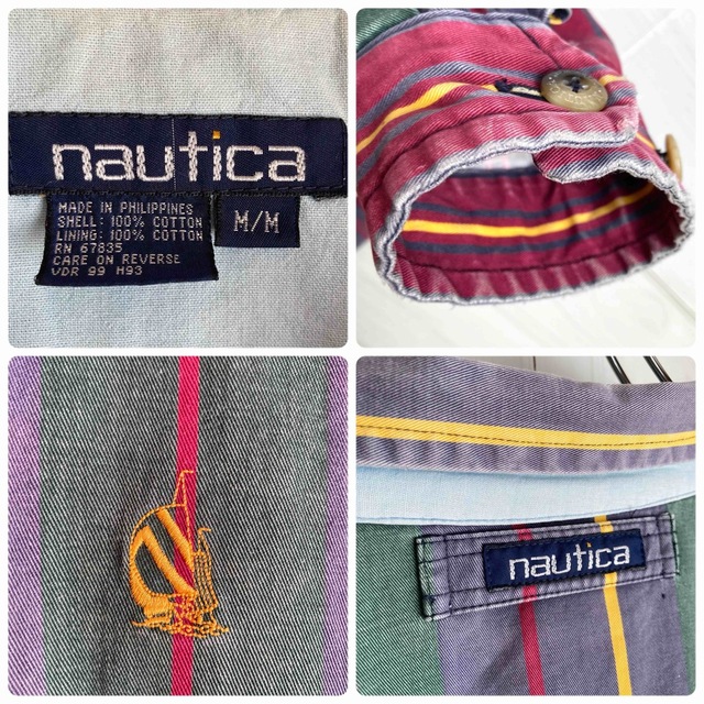 90s nautica ノーティカ ストライプ ジャケット 刺繍 スイングトップ 