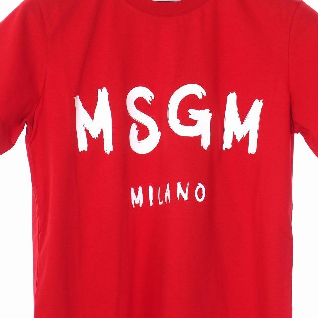 MSGM(エムエスジイエム)のMSGM ドローイングロゴ プリント Tシャツ 半袖 S レッド 赤 レディースのトップス(Tシャツ(半袖/袖なし))の商品写真