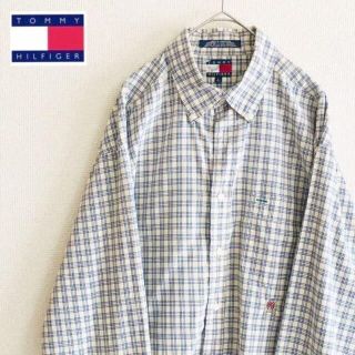 トミーヒルフィガー(TOMMY HILFIGER)の《90s/古着》トミーヒルフィガーシャツ 旧タグ ヴィンテージ 刺繍ロゴ(シャツ)