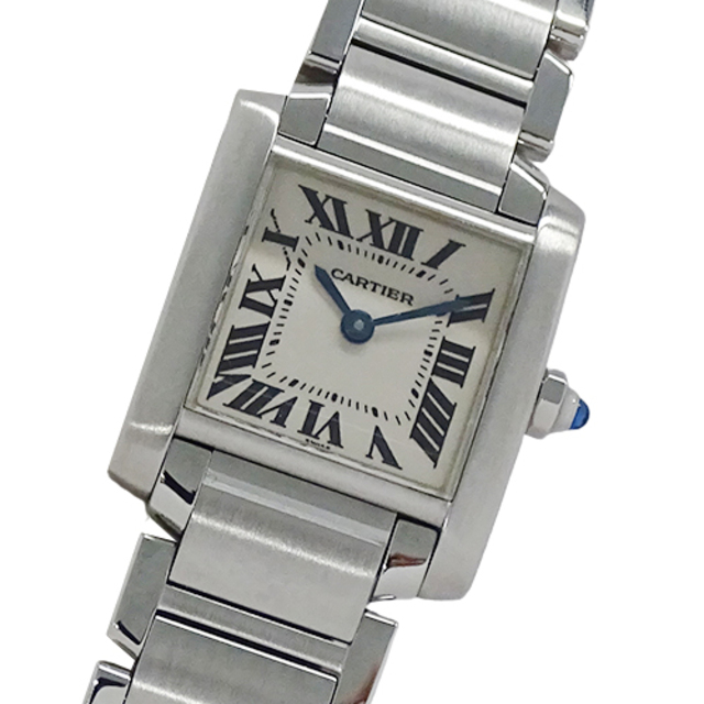 Cartier - カルティエ Cartier 時計 レディース ブランド タンクフランセーズ SM クオーツ QZ ステンレス SS W51008Q3 シルバー 磨き済み