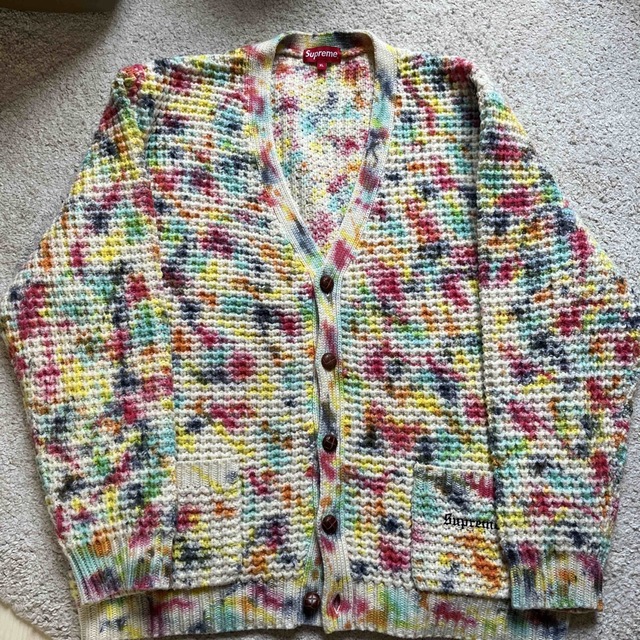 Supreme Waffle Knit Cardigan Tie Dye XL クリスマス特集2020