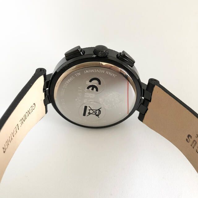 《ヴェルサーチ》VERSACE クロノグラフ メンズ腕時計 黒