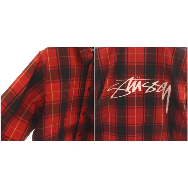 STUSSY クラシック コーチジャケット S 赤 黒