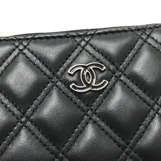 シャネル CHANEL マトラッセ  ココマーク CC コインケース ラムスキン ブラック