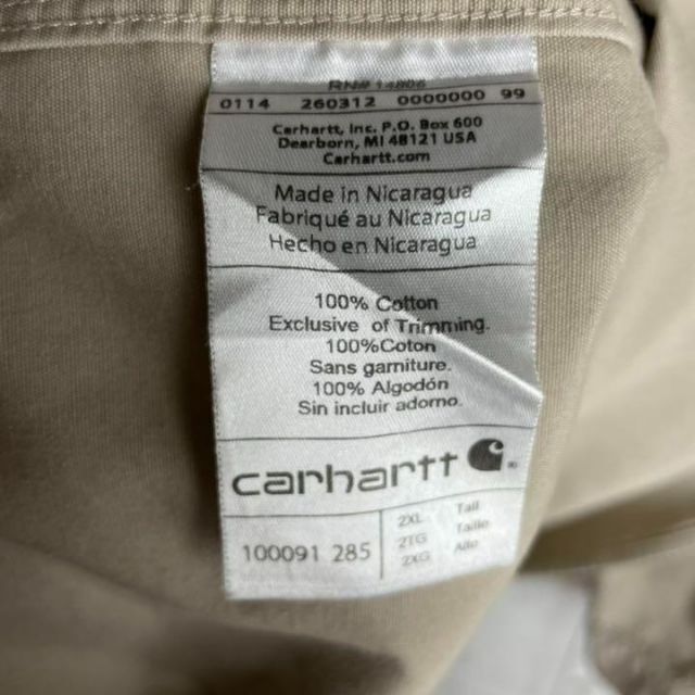 carhartt(カーハート)の【ビッグシルエット】カーハート☆ワンポイントレザーロゴ入り シャツ 厚手 人気 メンズのトップス(シャツ)の商品写真