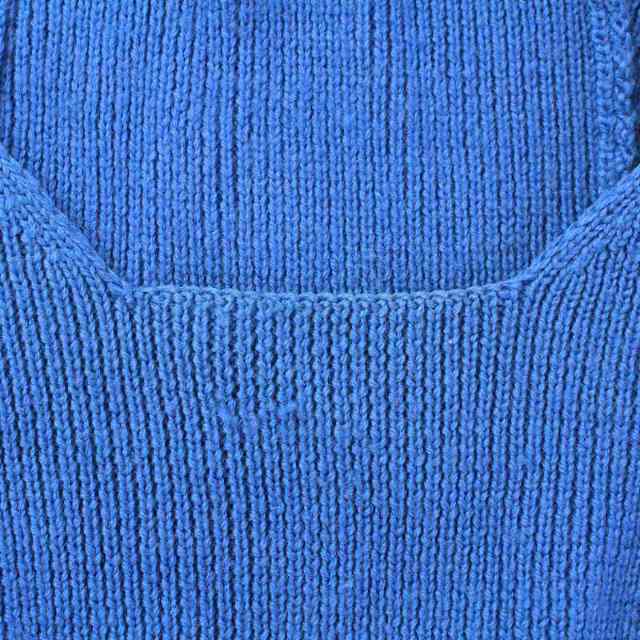 LIMI feu(リミフゥ)のリミフゥ ニット セーター パーカー プルオーバー ウール 長袖 フード S 青 レディースのトップス(ニット/セーター)の商品写真