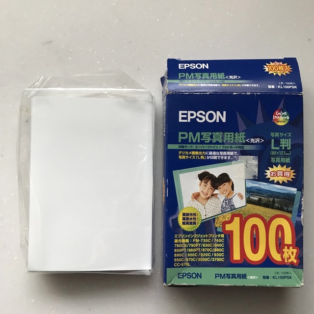 エプソン 写真用紙 光沢 L判 KL100PSKR (100枚入) ×2箱 - その他