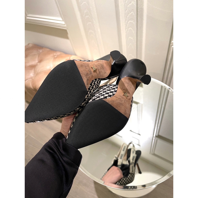 2022年5月新作下旬 【美品】ディオール dior 千鳥柄 パンプス ヒール