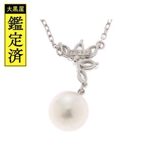 ミキモト(MIKIMOTO)のミキモト　ネックレス　K18　ホワイトゴールド　パール　ダイヤモンド【430】(ネックレス)