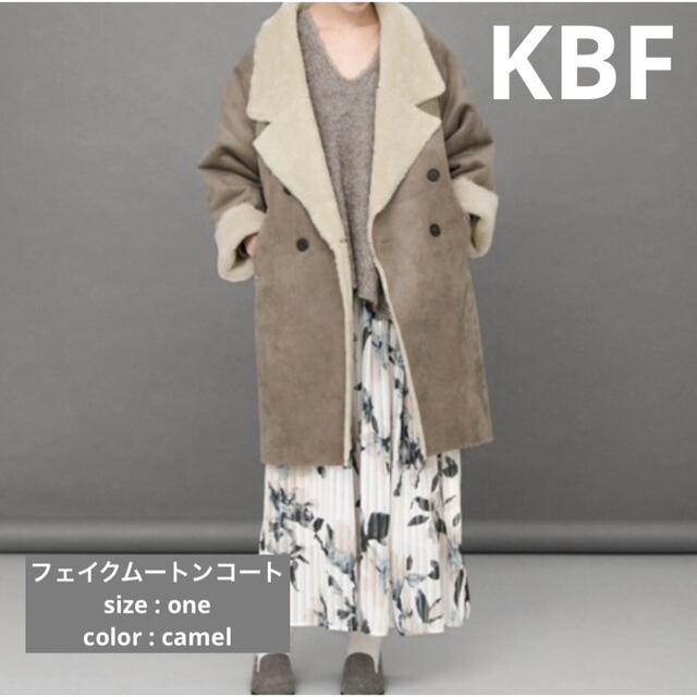 KBF+ フェイクムートンテーラードコート