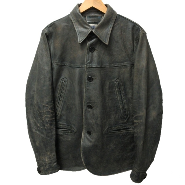 RRL INDIGO LETHER CAR COAT カーコート 紺系 S/P