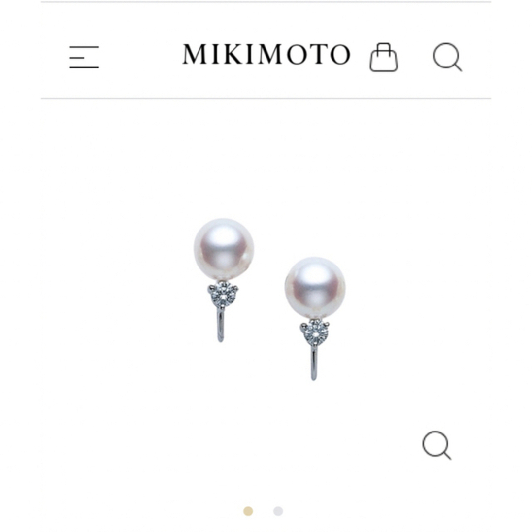 MIKIMOTO(ミキモト)の現行品　ミキモト　7.5㎜パール×ダイヤ　K18  イヤリング　美品 レディースのアクセサリー(イヤリング)の商品写真