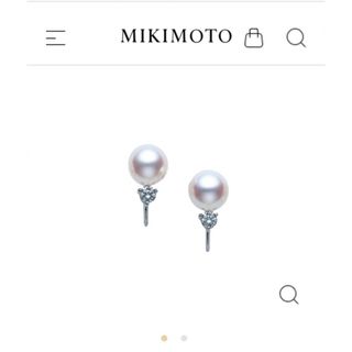 ミキモト(MIKIMOTO)の現行品　ミキモト　7.5㎜パール×ダイヤ　K18  イヤリング　美品(イヤリング)