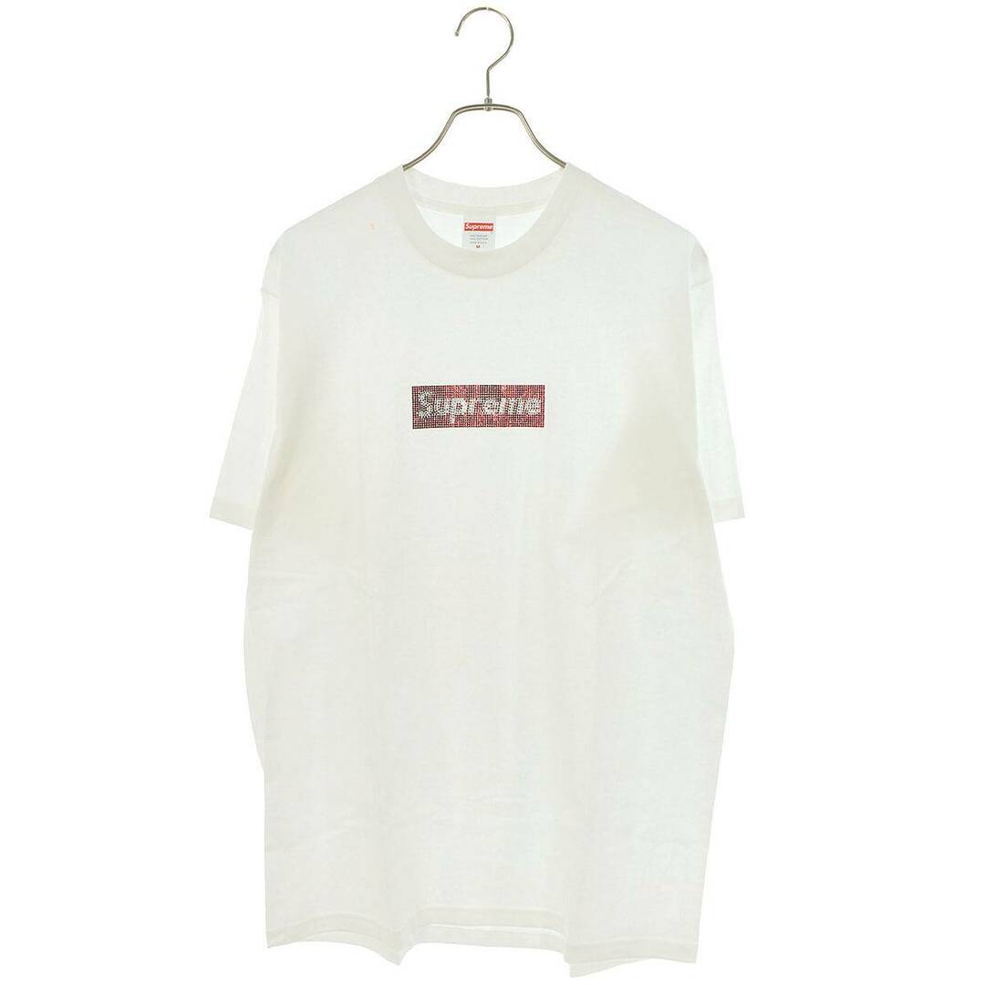 トップスシュプリーム ×スワロフスキー SWAROVSKI  19SS  Swarovski Box Logo Tee スワロフスキーボックスロゴTシャツ  メンズ M