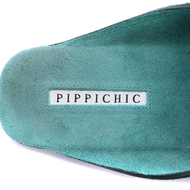 ピッピシック サンダル スリッパ ビジュー スエード 37 24.0cm 青緑 レディースの靴/シューズ(サンダル)の商品写真